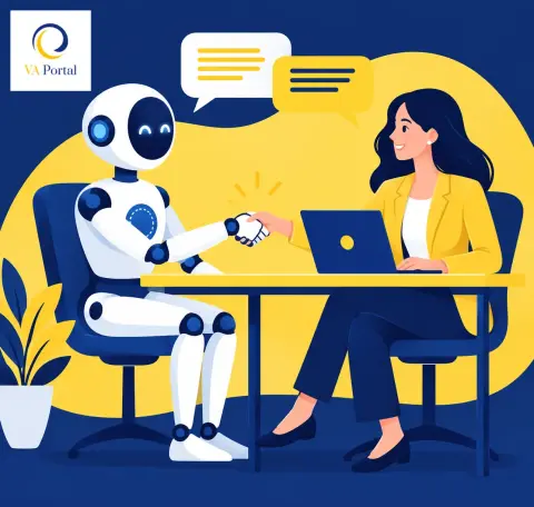 Mens en robot werken samen VA Portal